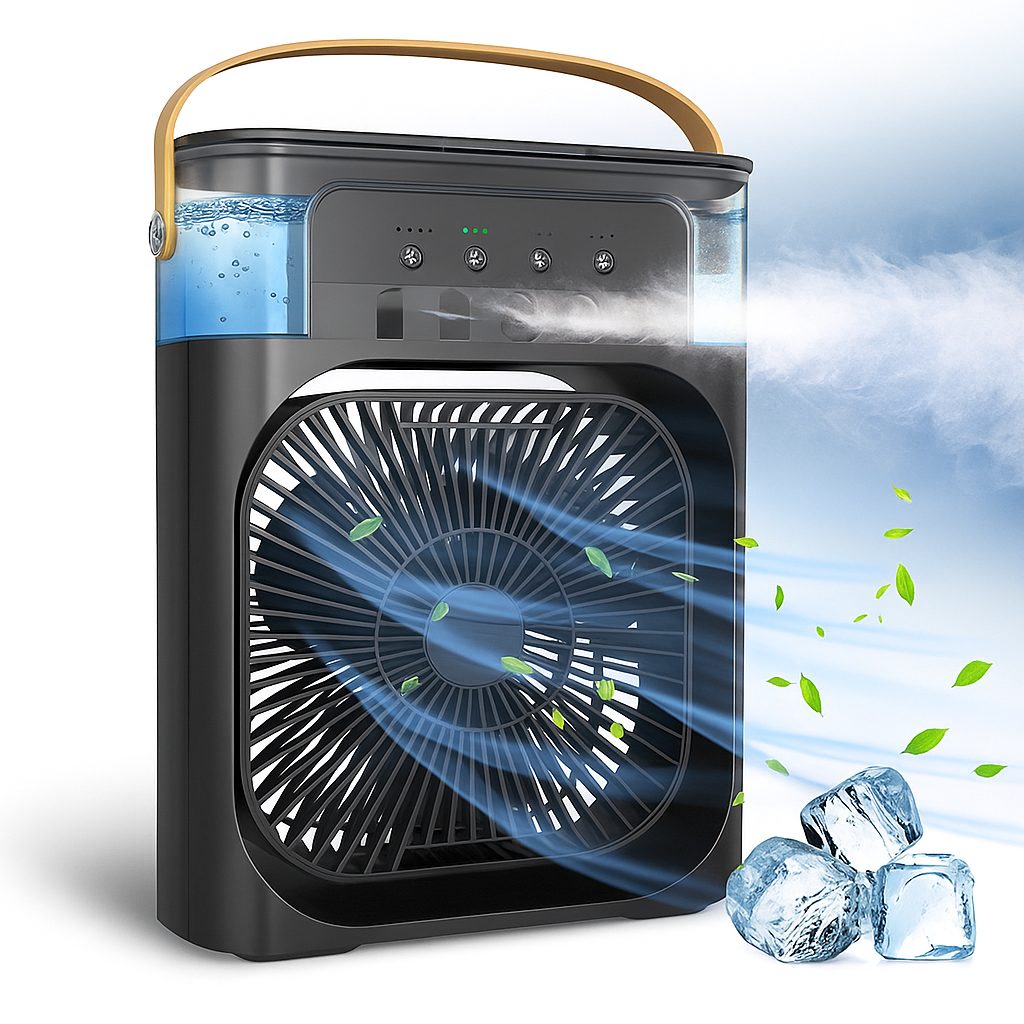 Ventilador con Humidificador y Luces LED de 7 Colores
