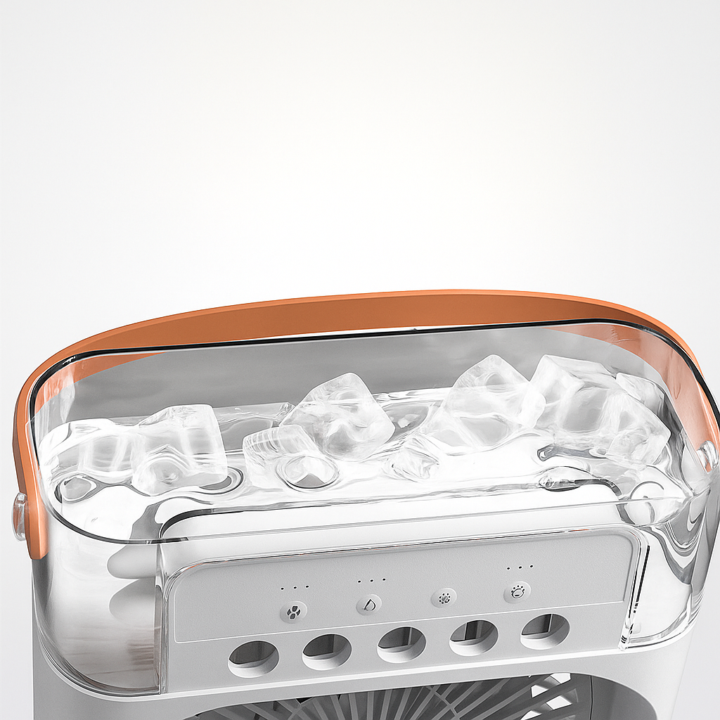 Ventilador con Humidificador y Luces LED de 7 Colores
