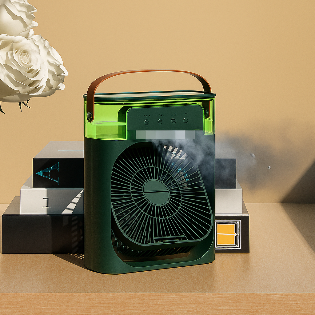 Ventilador con Humidificador y Luces LED de 7 Colores