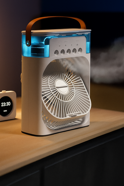 Ventilador con Humidificador y Luces LED de 7 Colores